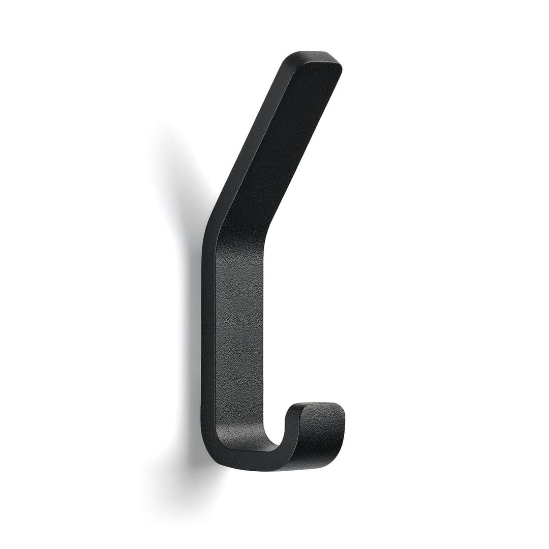 Single modern matte black utility wall hook against a white background | Al Janah Al Malaky