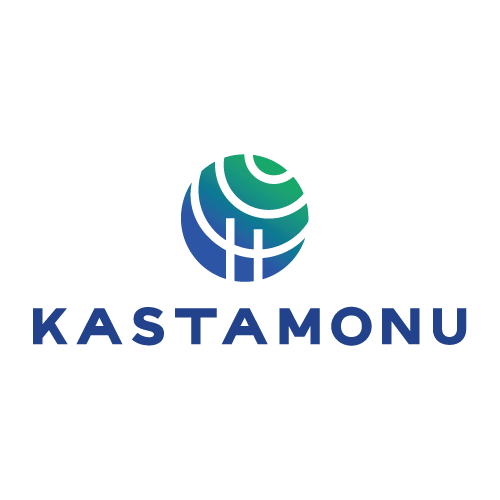 The image is the logo for the company Kastamonu Entegre. The logo features a circular emblem with a blue and green gradient and a stylized "H" in the center, positioned above the company name "KASTAMONU" in blue capital letters.