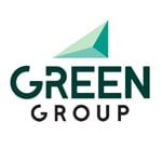 The image shows the logo for Green Group, a real estate development company based in Dubai, UAE.