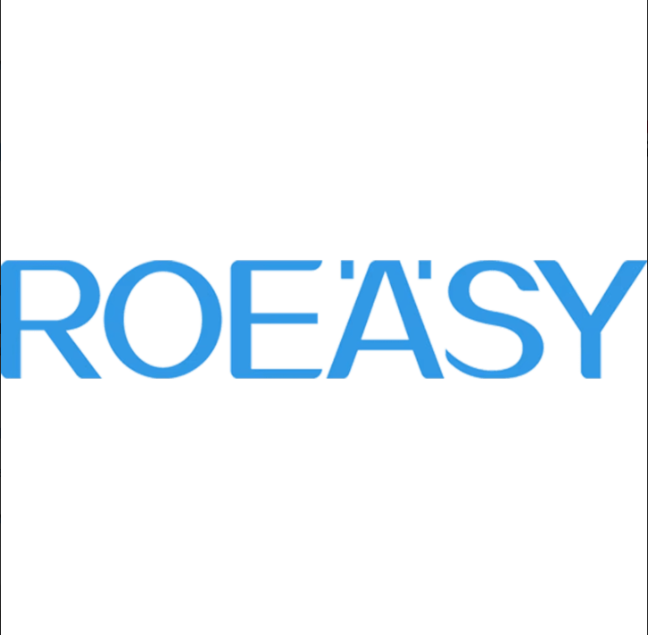 A blue logo for the brand ROEASY on a white background.